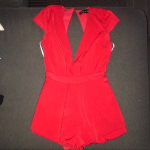 House of Three- Sexy Red Jumpsuit